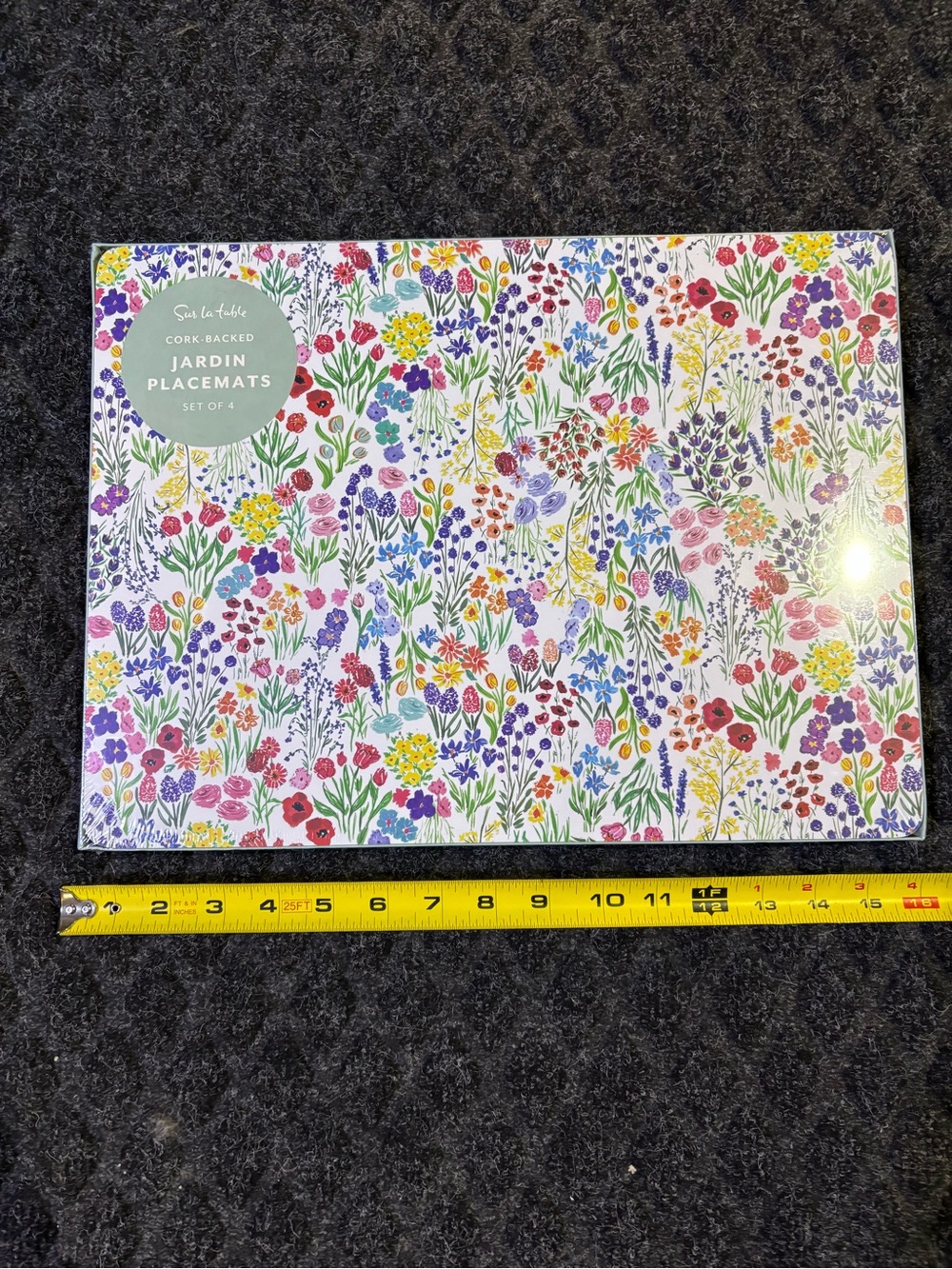 Sur La Table Floral Multicolor Cork-Backed Placemats (Set of 4)
